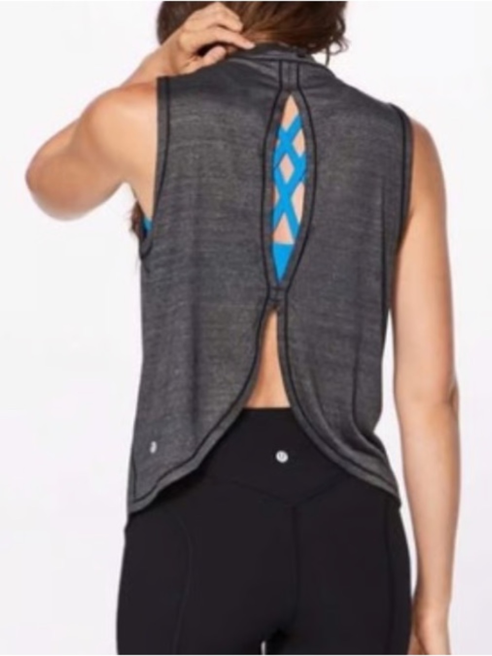 lululemon Twist & Reach Mock Neck Sleeveless Tank Top marled gray Women's Size 2